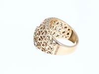 Rose Gold White and Black Diamond Peacock Statement Ring