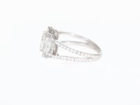 Three Stone Oval Cut Diamond Split Shank Engagement Ring