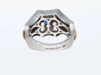 Two Tone Sapphire Men's Signet Ring