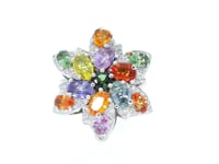 Sapphire Mix Flower Shaped Ring - 6.28 Carat