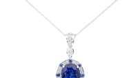Blue Sapphire Pendant Necklace - 6 Carat