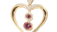 Rose Gold Open Heart Zirconium Pendant Necklace - 17.7 Carat