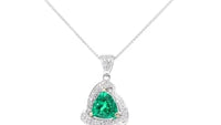 Triangular Vivid Green Natural Emerald Pendant - 1.9 Carat