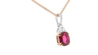 Two Tone Oval Cut Ruby Birthstone Pendant - 2.3 Carat