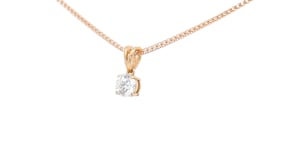 Classic Round Brilliant Diamond Minimal Pendant in Rose Gold - .5 Carat