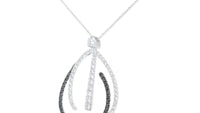 Abstract White and Black Diamond Pendant - .94 Carat