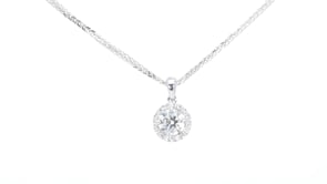 Diamond Halo Pendant Necklace - .59 Carat
