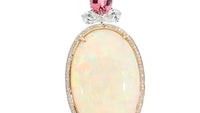 Pink Sapphire and  Diamond Opal Pendant - 23 Carat