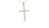 Rose Gold Diamond Cross Pendant - .47 Carat
