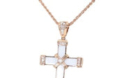 White Enamel Diamond Cross - .12 Carat