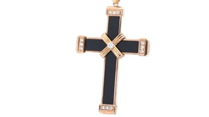 Black Enamel Cross Pendant