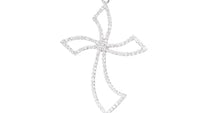 Curvy Diamond Cross Pendant - .70 Carat