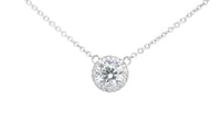 Diamond Halo Pendant Necklace - 1.75 Carat
