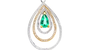 Pear Shape Natural Emerald Pendant Necklace - 2.94 Carat