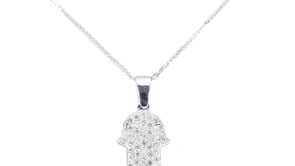 Diamond Embellished Hamsa Pendant - .5 Carat