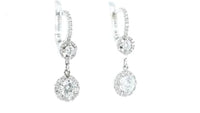 Halo Diamond Double Drop Earrings - 1.5 Carat