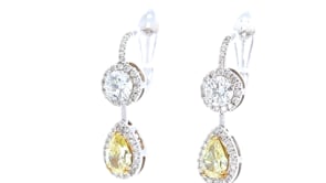 Canary Yellow Diamond Double Drop Earrings - 2.8 Carat