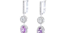 Pink Sapphire and Diamond Double Drop Earrings - 2.8 Carat