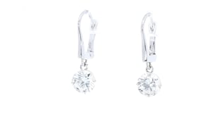 Classic Round Diamond Drop Earrings - 2 Carat