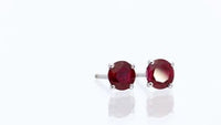 Red Ruby Solitaire Studs - 1.8 Carat
