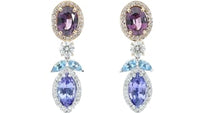 Tanzanite and Spinel Mix Colorful Dangle Earrings - 6 Carat
