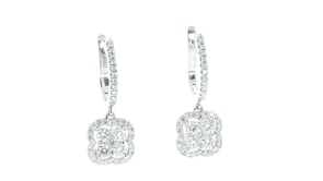 Diamond Clover Drop Earrings - 1.2 Carat