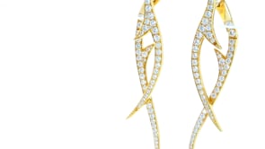 Yellow Gold Diamond Bypass Yin Yang Drop Earrings - 1.3 Carat