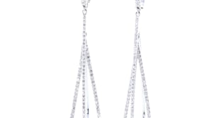 White Gold Diamond Interlocking Drop Earrings - 1.8 Carat