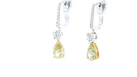 Pear Shaped-Canary Yellow Drop Earrings - 2.6 Carat