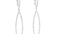 Diamond Pave-Lined Open Marquise Shaped Dangling Earrings