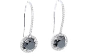 Black Diamond Dangling Earrings - 5 Carat