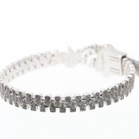 Exclusive White and Black Diamond Mechanical Zipper Bracelet - 5 Carat