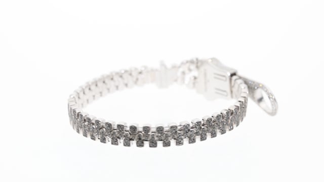 Exclusive White and Black Diamond Mechanical Zipper Bracelet - 5 Carat