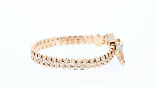 Rose Gold Zipper Bracelet - 4.96 Carat