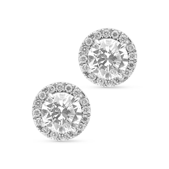 Halo Diamond Studs - 3 Carat
