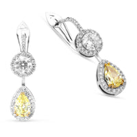Canary Yellow Diamond Double Drop Earrings - 2.8 Carat