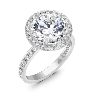 Brilliant Round Diamond Halo Engagement Ring - 5.2 Carat
