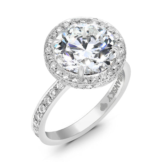 Brilliant Round Diamond Halo Engagement Ring - 5.2 Carat