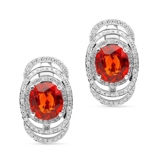 Oval Cut Natural Sapphire Statement Earrings - 7.8 Carat