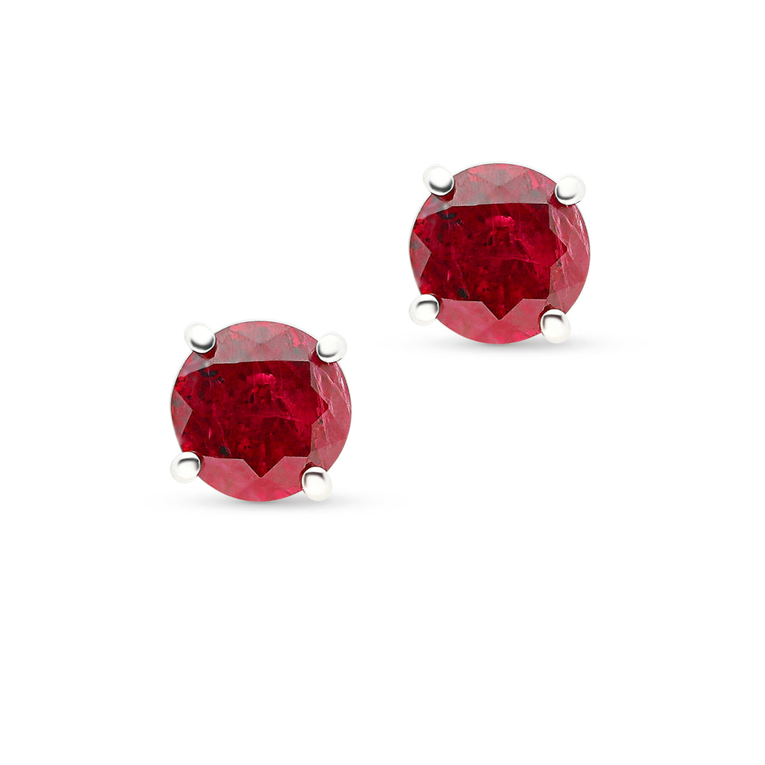 Red Ruby Solitaire Studs - 1.8 Carat