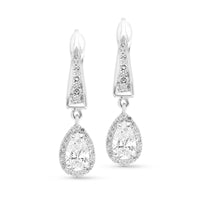 Elegant Pear Shaped Diamond Drop Earrings - 1 Carat
