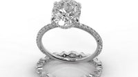 Oval Cut Hidden Halo Pave Engagement Ring Bridal Set - 368