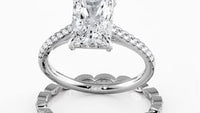 Radiant Cut Cathedral Pave Women Wedding Ring Set - 486