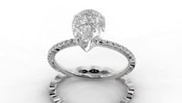 Pear Drop Cut Pave Engagement Ring Bridal Set - 502