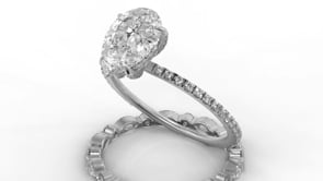 Pear Drop Cut Hidden Halo Pave Engagement Ring Bridal Set - 505