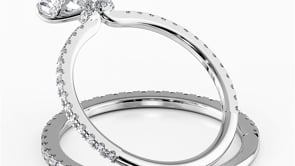 Squared Emerald Hidden Halo Pave Women Wedding Rings Set - 622