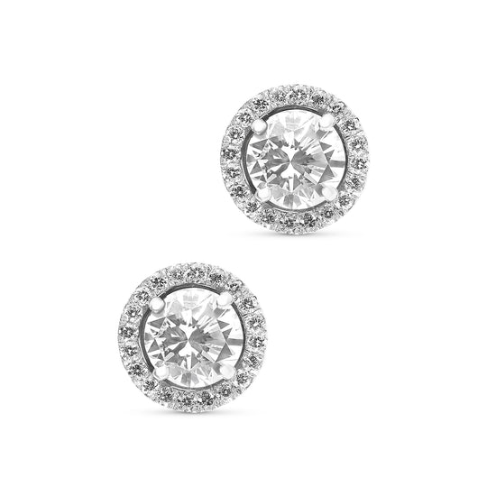 Halo Diamond Studs - 1.4 Carat