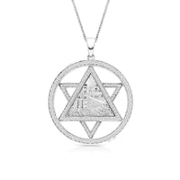 Star of David Western Wall Twist Pendant - .75 Carat