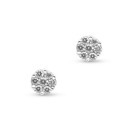 Flower-Shaped Diamond Studs - 0.2 Carat