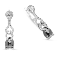 White and Black Diamond Vintage Style Drop Earrings - 5.2 Carat